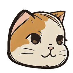 Cute cat kawaii cartoon head