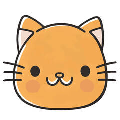 Cute cat kawaii cartoon head