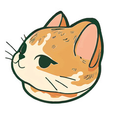 Cute cat kawaii cartoon head
