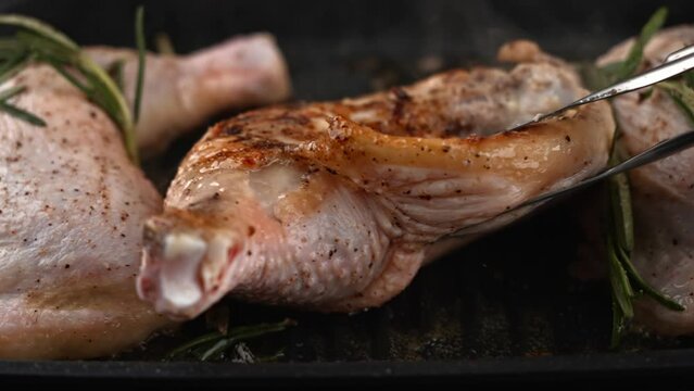 Delicious roast chicken leg video