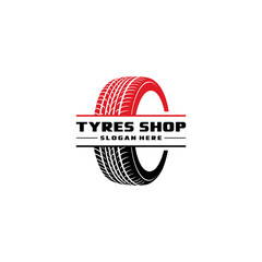tyres shop logo template vector in white background