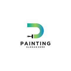painting logo template vector in white background
