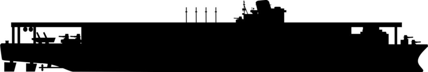 航空母艦シルエット側面