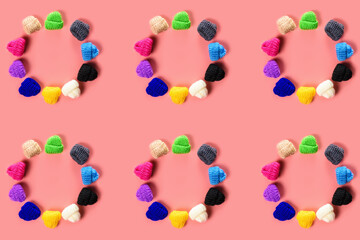 Head remote knitted hat. Protection in cold and windy weather.