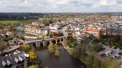 Fototapeta na wymiar Aerial landscape view of the West Yorkshire town of Wetherby