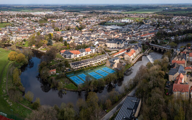 Aerial landscape view of the West Yorkshire town of Wetherby