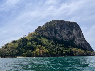 Fototapeta na wymiar The Isolated island near the chicken island, a part of the 4 islands in the Krabi Province in the Kingdom of Thailand