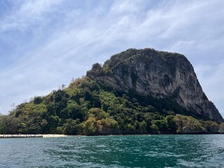 Fototapeta na wymiar The Isolated island near the chicken island, a part of the 4 islands in the Krabi Province in the Kingdom of Thailand