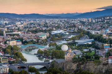 tbilisi, architecture, cityscape, top view, georgia, urban, destination, fortress, narikala, cathedral, hall, service, public, concert, rike, skyline, church, virgin, metekhi, peace, bridge, mtkvari,  © nattapoomv