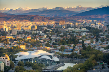 tbilisi, architecture, cityscape, top view, georgia, urban, destination, fortress, narikala, cathedral, hall, service, public, concert, rike, skyline, church, virgin, metekhi, peace, bridge, mtkvari,  © nattapoomv
