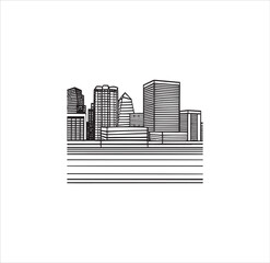 Obraz premium Cityscape building sample shape vector line art