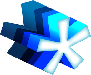 Isometric alphabet letters