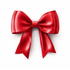 Naklejka premium Red Isolated bow. Illustration AI Generative.