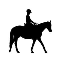 Fototapeta na wymiar rider on a horse, rider and horse silhouette isolated