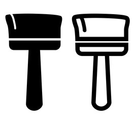 brush, simple set vector icon, silhouette and outline