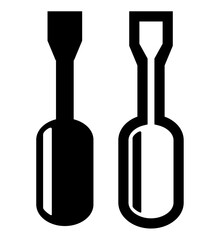screwdriver, simple set vector icon, silhouette and outline