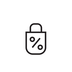 Discount Percentage Bag Outline Icon
