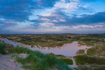 Evening mood in the dunes of Egmnd aan Zee/NL on the North Sea