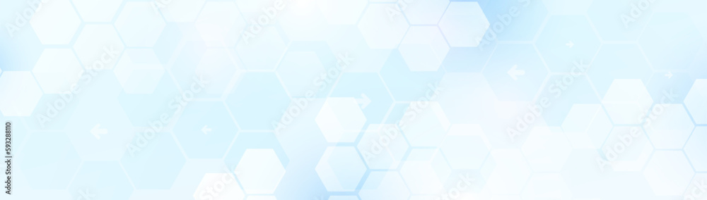 Aufkleber abstract blue hexagon shape and wavy lines with science and health care concept background. vector i