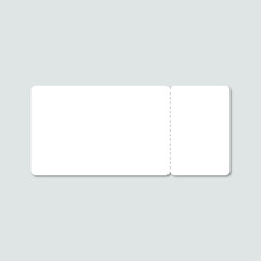 A blank ticket in white