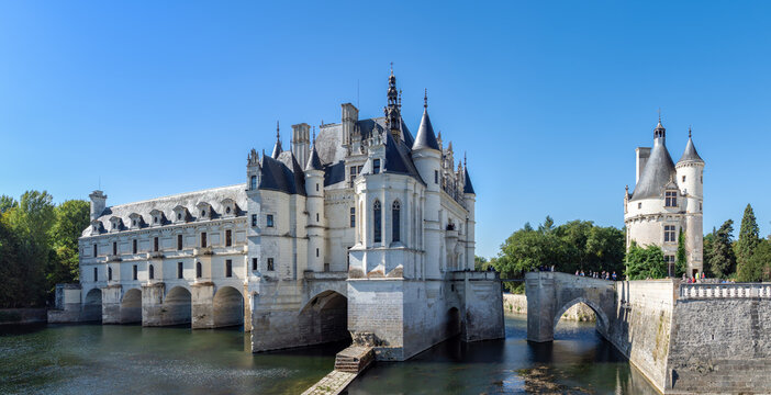 Chenonceau, France - September 18 2019: The Chateau de Chenonceau in the Loire Valley on the River Cher