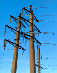 poles of high-voltage power lines