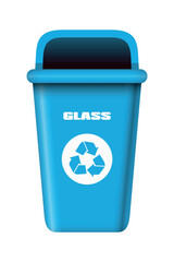 blue vector dumpster for glass