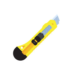 Yellow stationery knife for scrapbooking icon Isolated Sign Flat Style Vector Illustration Symbol on White Background