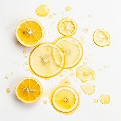 Abstract lemon background. Illustration AI Generative.