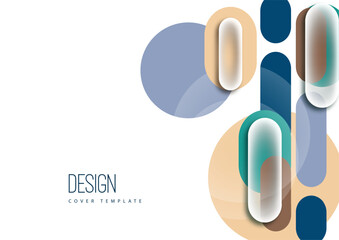 Overlapping geometric shapes and circles. Stylish trendy techno design background for business or technology presentations, internet posters or web brochure covers. Vector