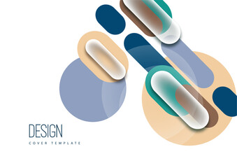 Overlapping geometric shapes and circles. Stylish trendy techno design background for business or technology presentations, internet posters or web brochure covers. Vector