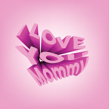 Editable card for Mother's Day, I love you mommy