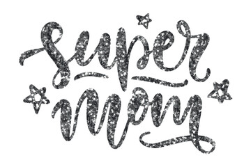 Mother's Day Celebration Card Vector Design. Sparkly Shiny Silver Sequins: Vector Design for an Amazing Mother's Day Celebration Card