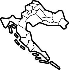 doodle freehand drawing of croatia map.