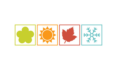 four seasons of the year logo icon concept