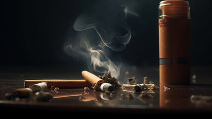 Obraz na płótnie Canvas Quit smoking concept. World no tobacco day. Generative AI.