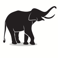 Fototapeta premium Elephant silhouettes and icons. Black flat color simple elegant Elephant animal vector and illustration.