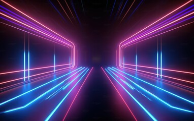 Neon lights, futuristic background, stage ambience, night lights. 