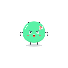 Cute cartoon alien character emoji and expression with pose