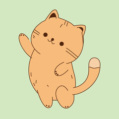 cute cat illustrator color design