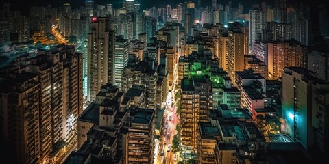 Fototapeta na wymiar night city, Created by AI generation, AI generative