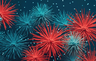 Bright colored art firework on colorful background