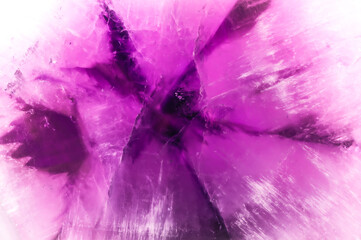 trapiche polished amethyst. macro detail texture background. close-up polished semi-precious gemstone.