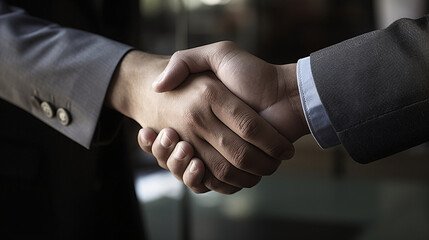 Professional Businessman Exchanging Handshake generative ai