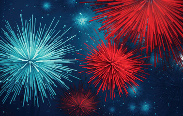 Bright colored art firework on colorful background