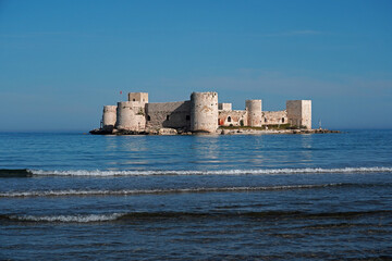 girl castle on the sea in erdemli mersin