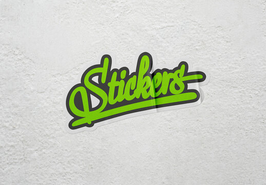 Sticker Mockup Template Paper Texture Round Rectangle Square