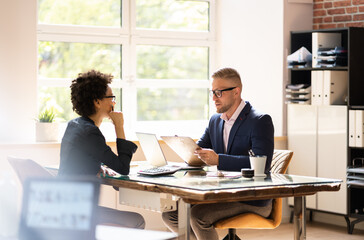 Job Interview. Business Manager Talking To Recruiter