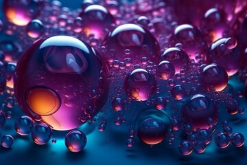 abstract-dark-purple-bubble-background. AI generated.