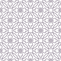 A seamless pattern of purple and white flowers